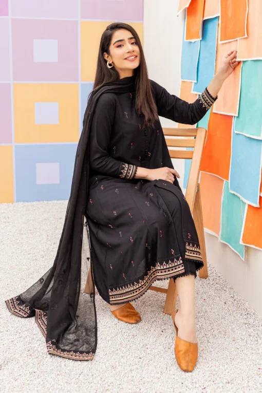 03-PC Embroidered Dress - Image 2