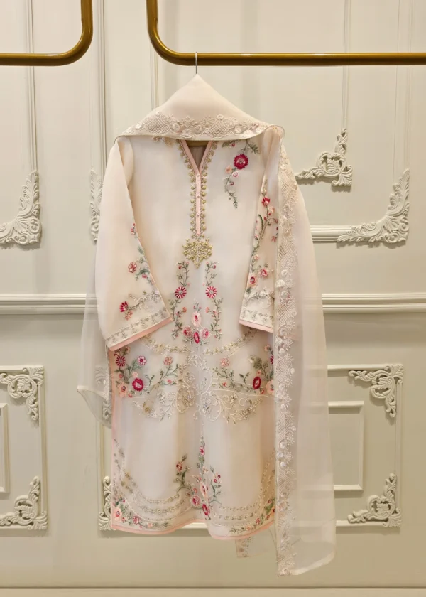 3 Piece - Pure Organza Embroidered Suit