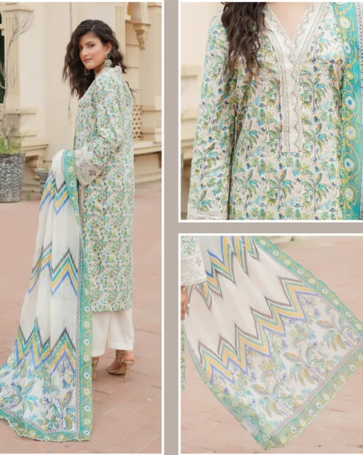 Munira Falak Lawn MSL 02 Cream - Image 3