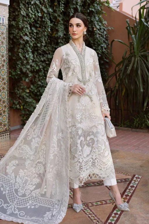Maria.B Voyage a Luxe Embroidered Lawn Unstitched 3Pc Suit D-2506-A - Image 2