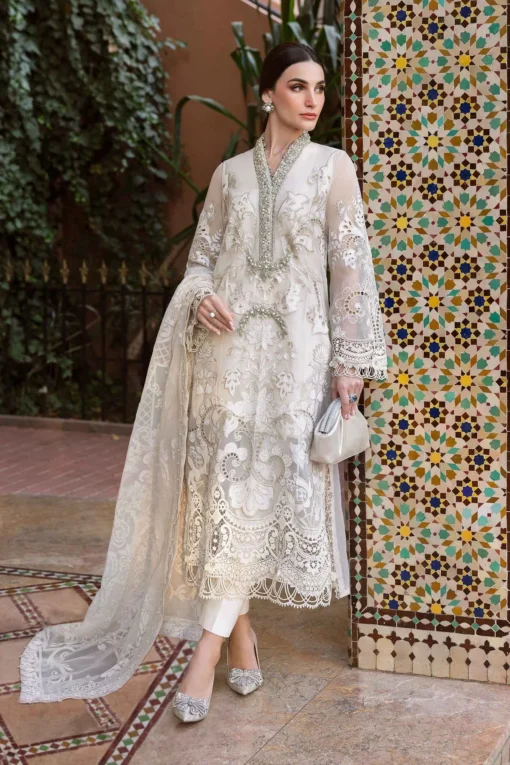 Maria.B Voyage a Luxe Embroidered Lawn Unstitched 3Pc Suit D-2506-A - Image 3