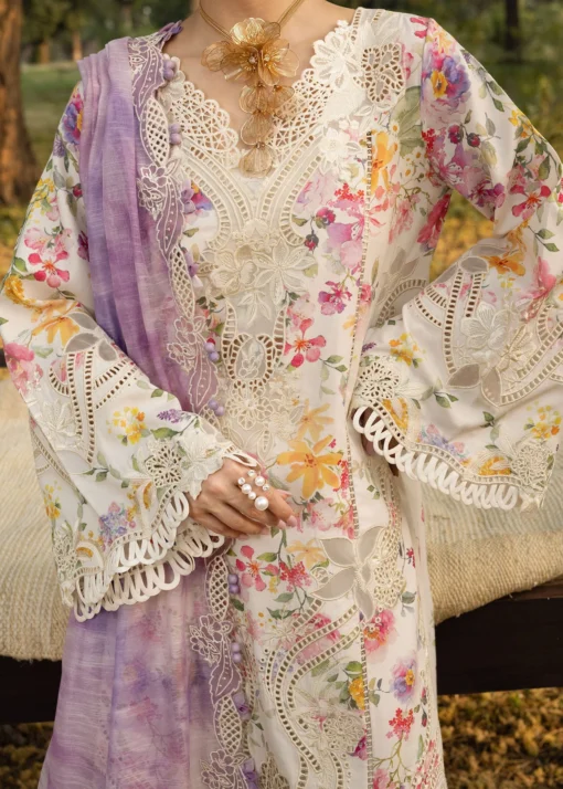 Crimson Tasawar Luxe Lawn Unstitched 3Pc Suit D-2B PETALS AND PROMISES - Image 4