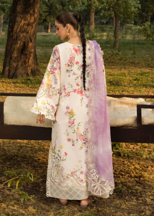 Crimson Tasawar Luxe Lawn Unstitched 3Pc Suit D-2B PETALS AND PROMISES - Image 3