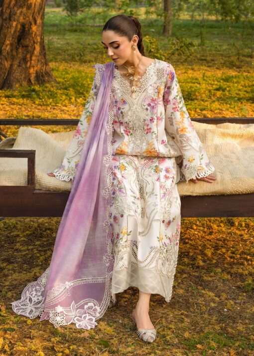Crimson Tasawar Luxe Lawn Unstitched 3Pc Suit D-2B PETALS AND PROMISES - Image 5