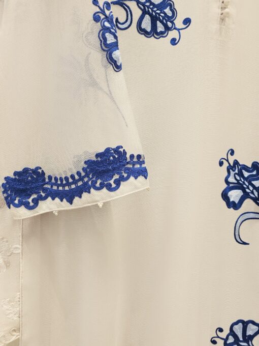 3 Piece - Pure Embroidered Cotton Net Suit - Image 3