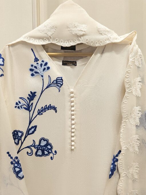 3 Piece - Pure Embroidered Cotton Net Suit - Image 7