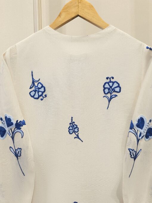 3 Piece - Pure Embroidered Cotton Net Suit - Image 8