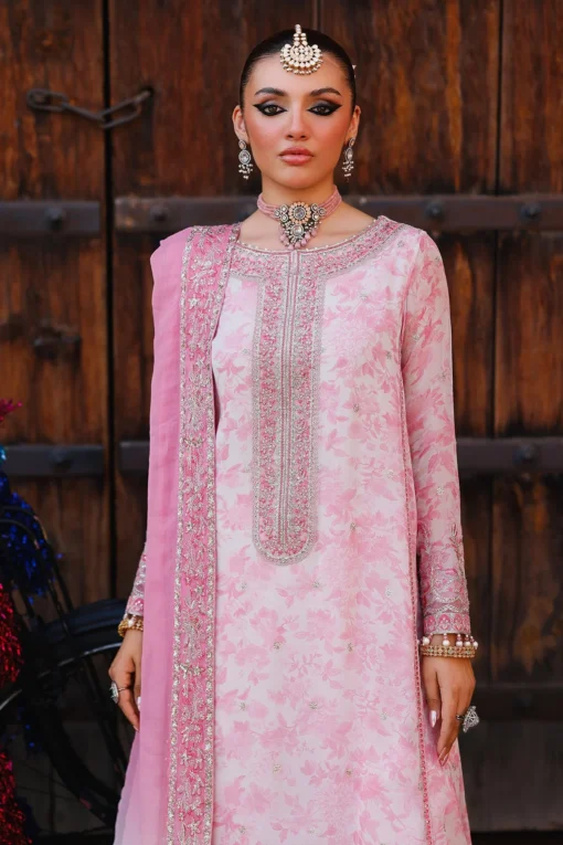 Charizma Vasal Vol-03 Embroidered Chiffon Unstitched 3Pc Suit VSL25-17 - Image 3