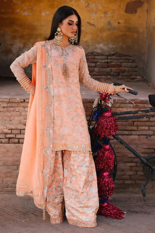 Charizma Vasal Vol-03 Embroidered Chiffon Unstitched 3Pc Suit VSL25-19 - Image 3