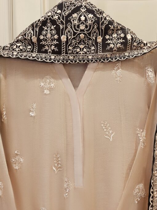 3 Piece - Pure Embroidered Cotton Net Suit - Image 2
