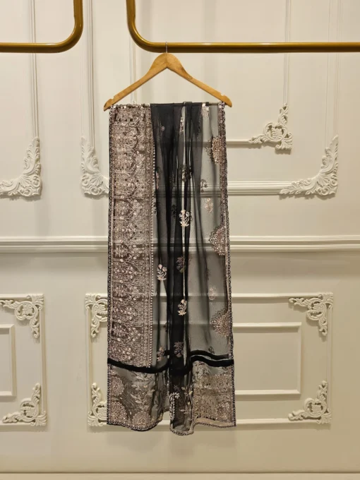 3 Piece - Pure Embroidered Cotton Net Suit - Image 8