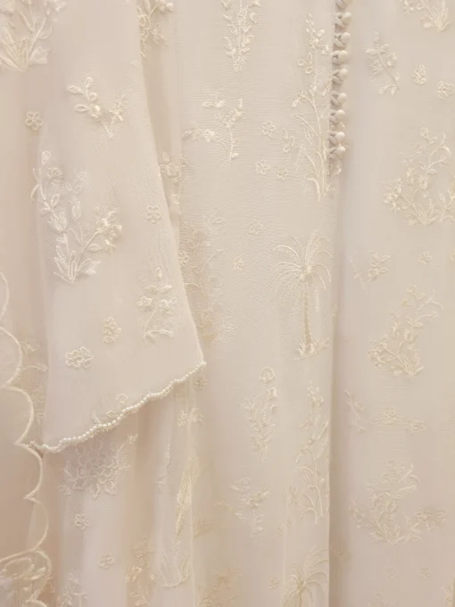 3 Piece - Pure Embroidered Cotton Net Suit - Image 4