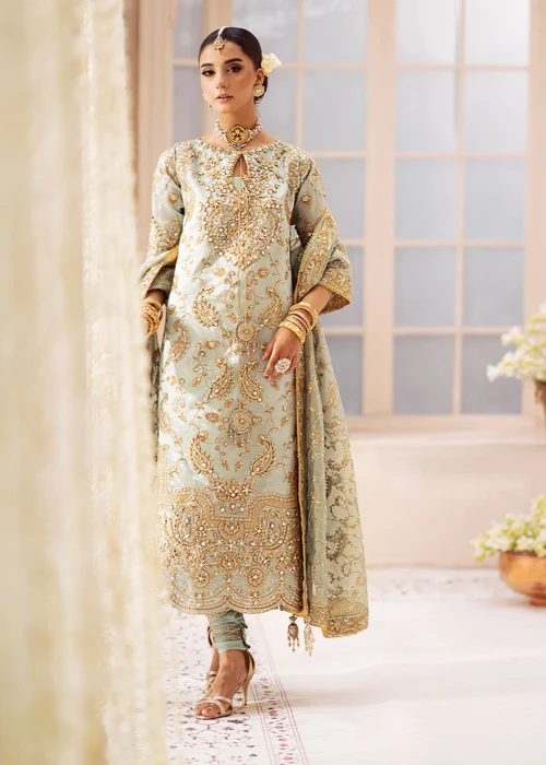 Unstitched in Mint green by Aik Atelier - ZUH0073