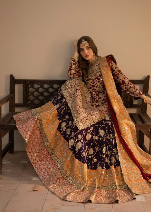 Lehenga in Maroon by Haseens Official - YTP2982 - Image 6