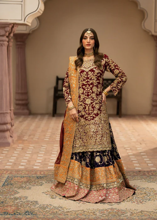Lehenga in Maroon by Haseens Official - YTP2982 - Image 7