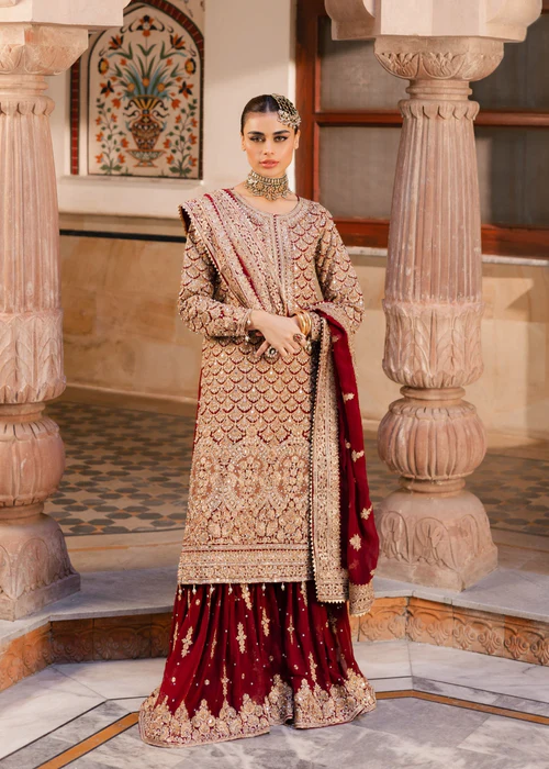 Gharara in Red by Haseens Official - VEP8875