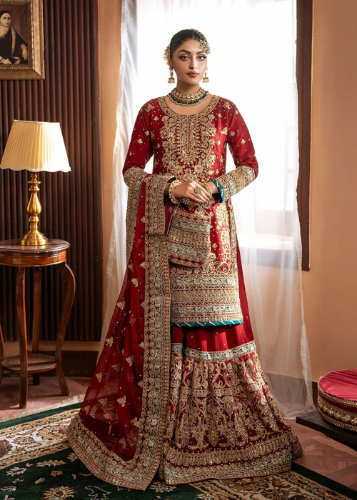 Gharara in Crimson by Haseens Official - ZWH6420