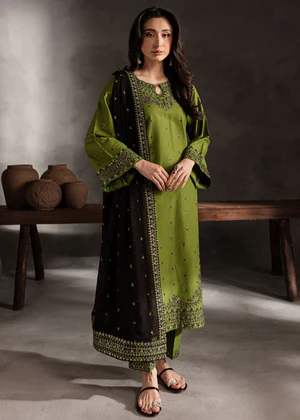 Ezzah 3pcs - Lawn Embroidered dress - Image 4