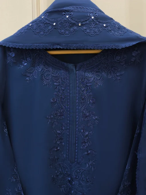 2 Piece - Embroidered Kora Cotton Silk Suit - Image 11