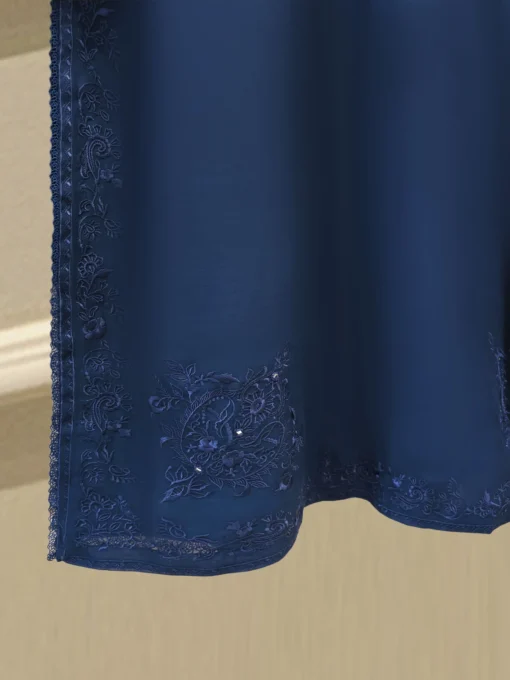 2 Piece - Embroidered Kora Cotton Silk Suit - Image 8