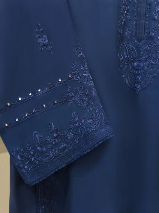 2 Piece - Embroidered Kora Cotton Silk Suit - Image 10