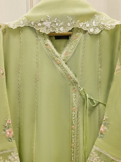 3 Piece - Pure Embroidered Cotton Net Suit - Image 6