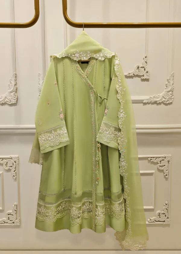 3 Piece - Pure Embroidered Cotton Net Suit