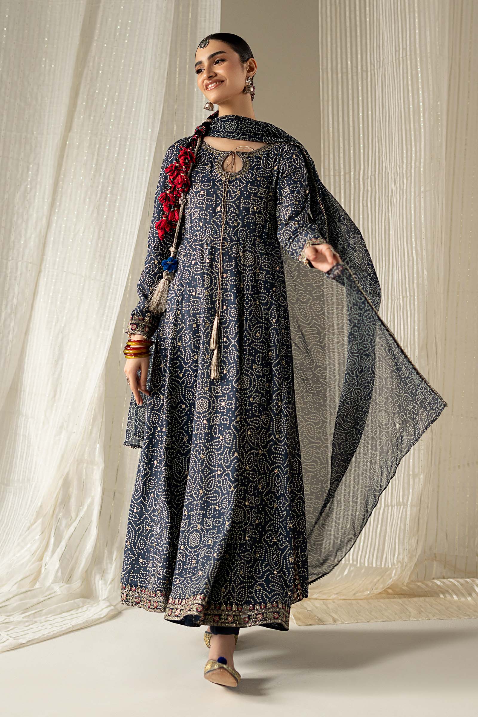 Chunri Blue Raw Silk Suit