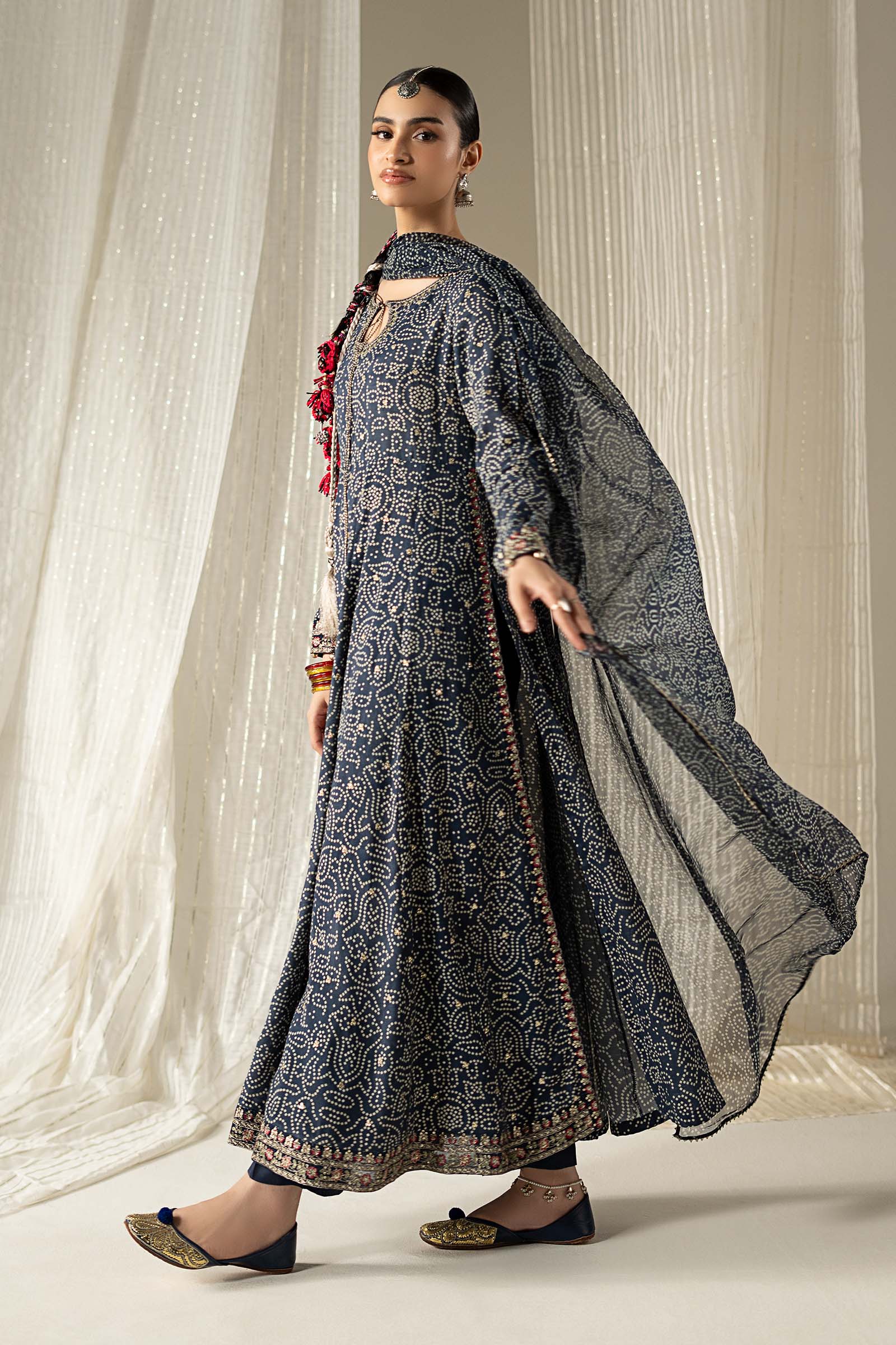 Chunri Blue Raw Silk Suit - Image 2