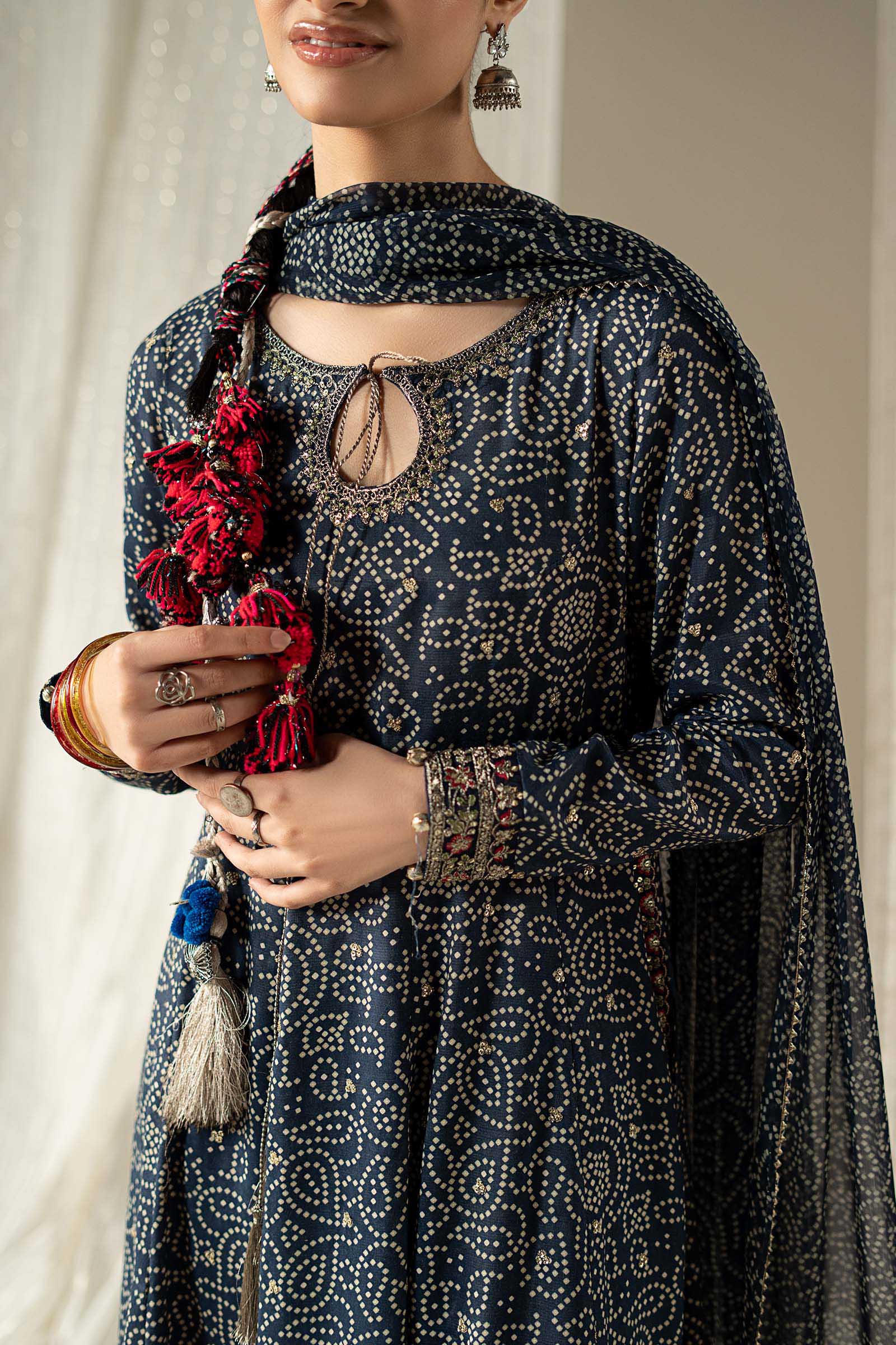 Chunri Blue Raw Silk Suit - Image 4