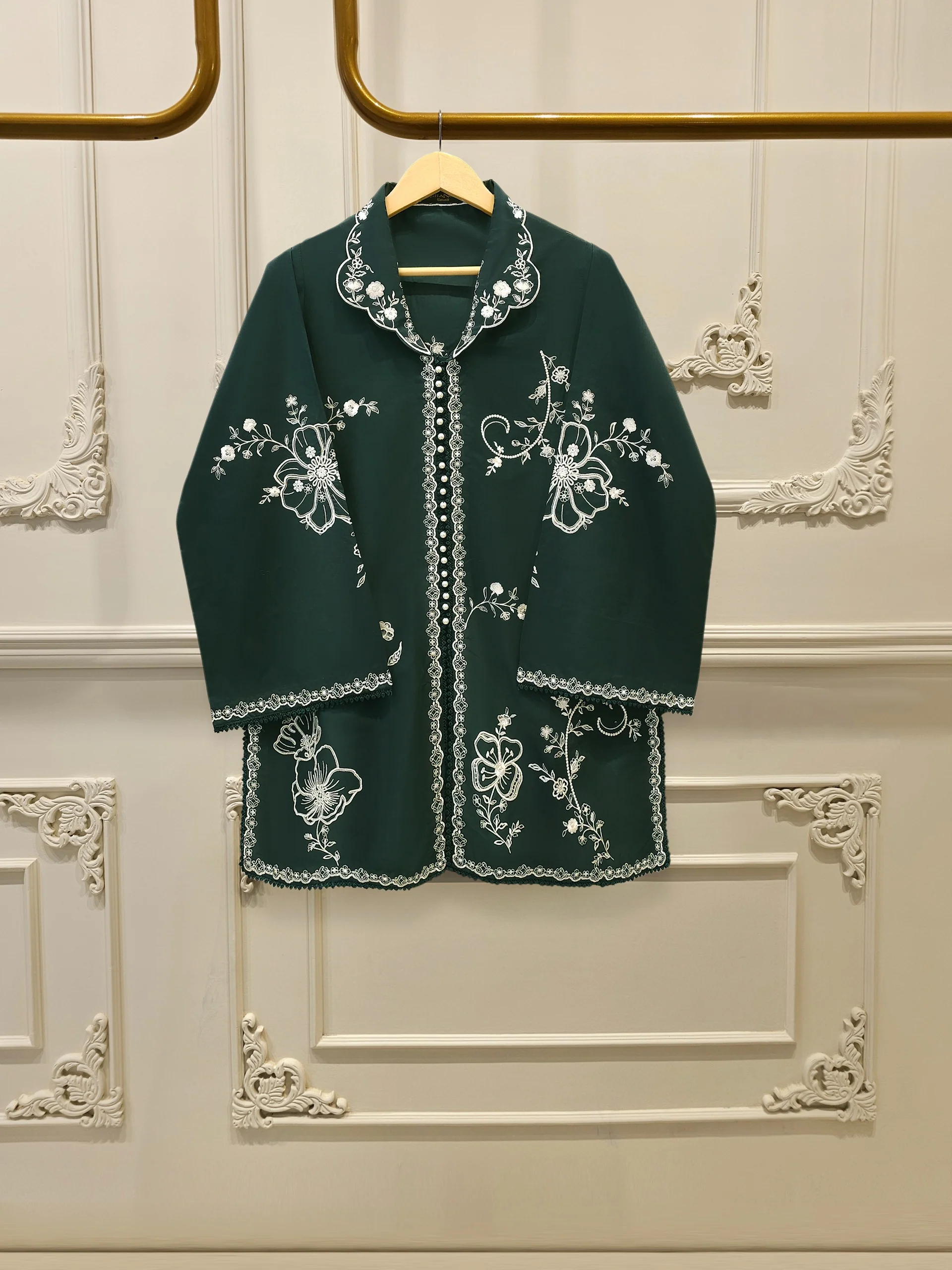 2 Piece - Embroidered Cambric Suit GREEN