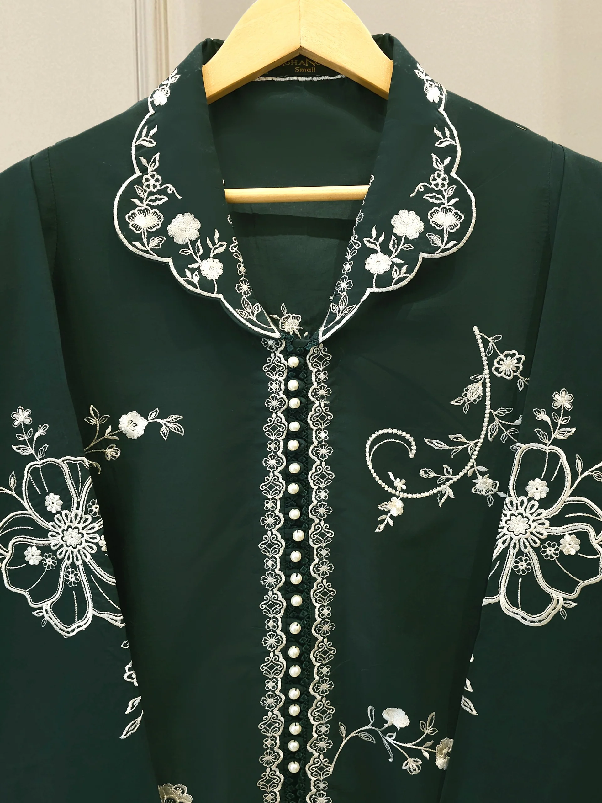 2 Piece - Embroidered Cambric Suit GREEN - Image 2