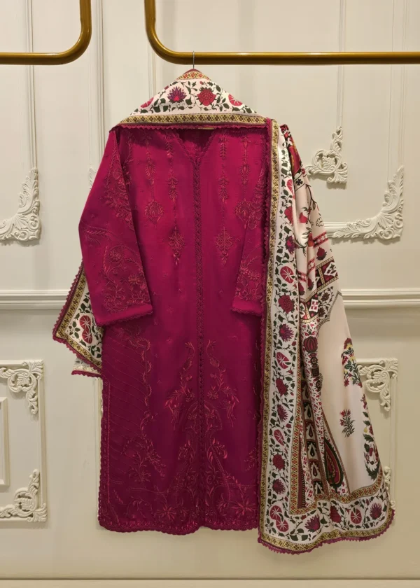 3 Piece- Pure Korean Silk Embroidered Suit