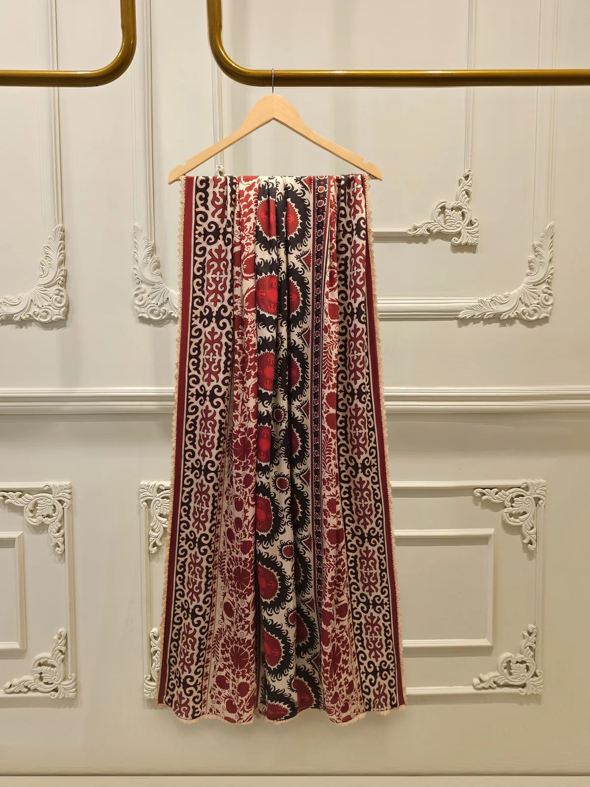 3 Piece- Pure Korean Silk Embroidered Suit - Image 6