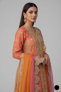 Crimson Orange Dress - Image 3