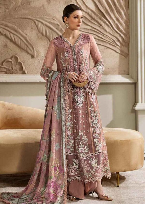 ABL 4532 TEA PINK CHIFFON DRESS 3PC