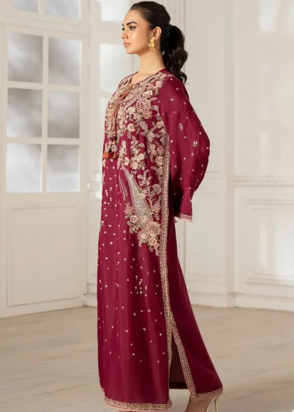 Ethnic Maroon Silk Formal Kaftan