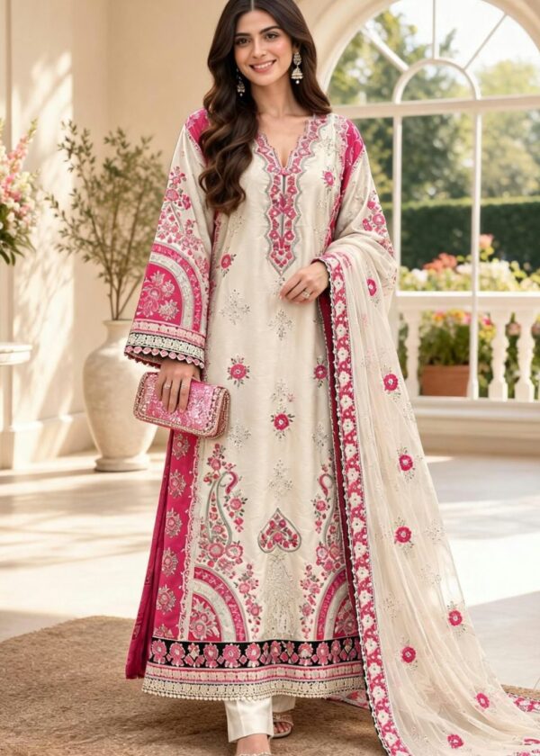 Shrenz White Silk Formal Collection