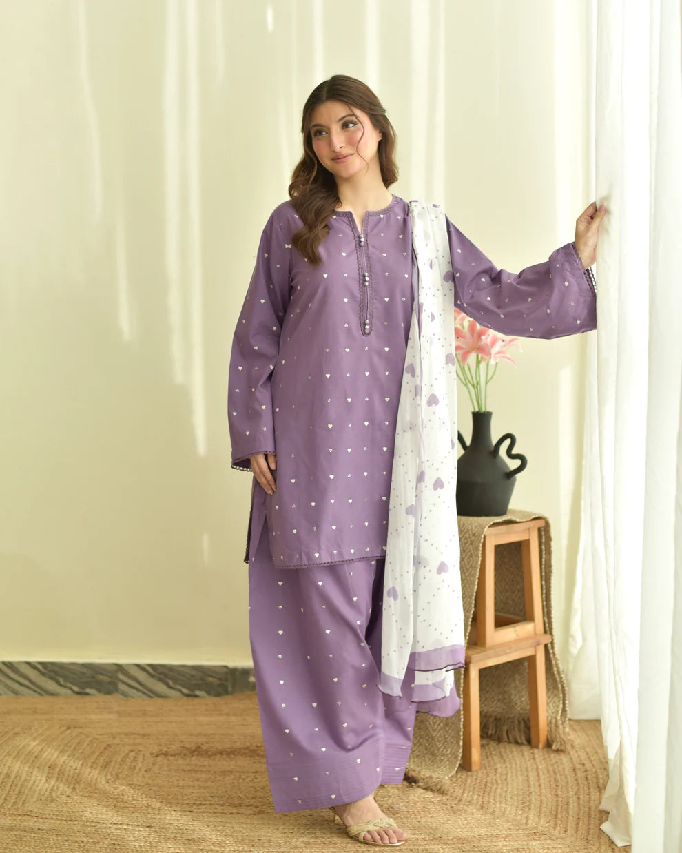 Dilara Purple Heart 3PC (Farshi) - Image 3