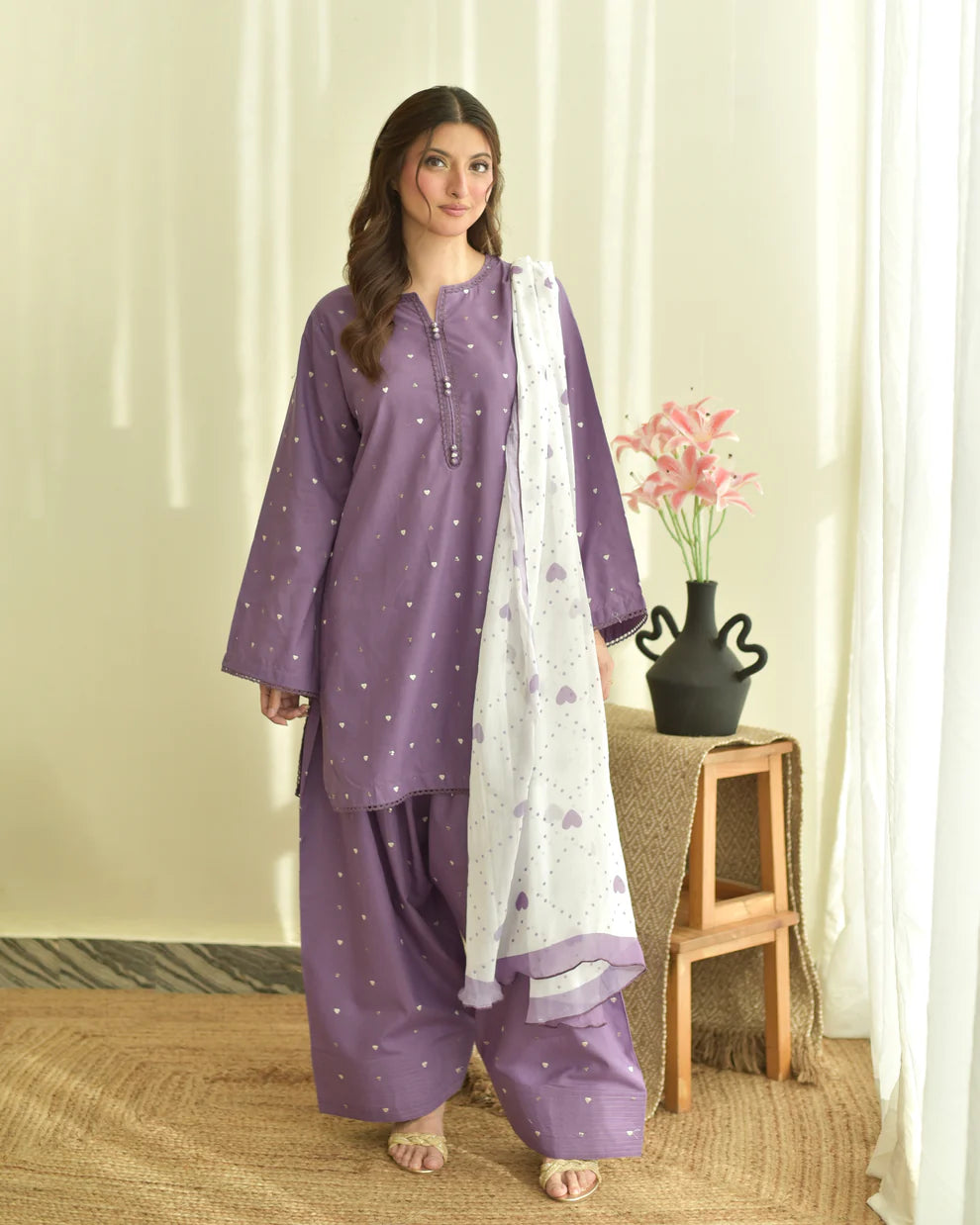 Dilara Purple Heart 3PC (Farshi) - Image 4